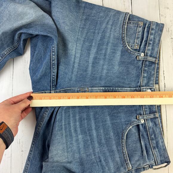 Everlane Medium Blue The Curvy Cheeky Jean Raw Hem Straight Leg Size 29 Regular - Picture 13 of 15